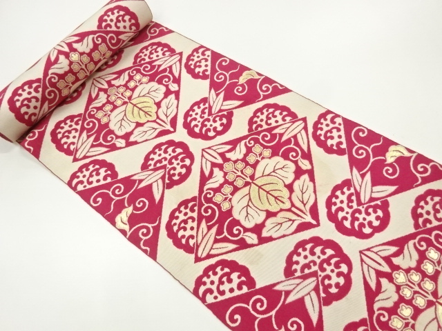 JAPANESE KIMONO / ANTIQUE BOLT FOR HASSUN OBI / WOVEN PAULOWNIA